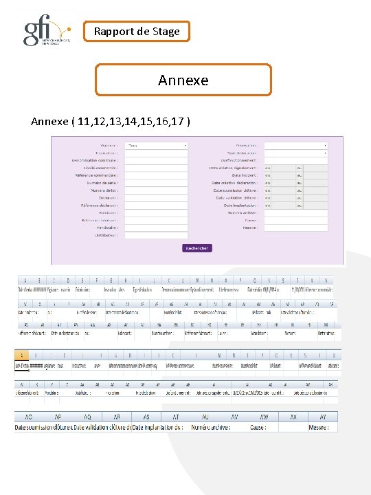 Rapport de Stage Annexe ( 11, 12, 13, 14, 15, 16, 17 ) 