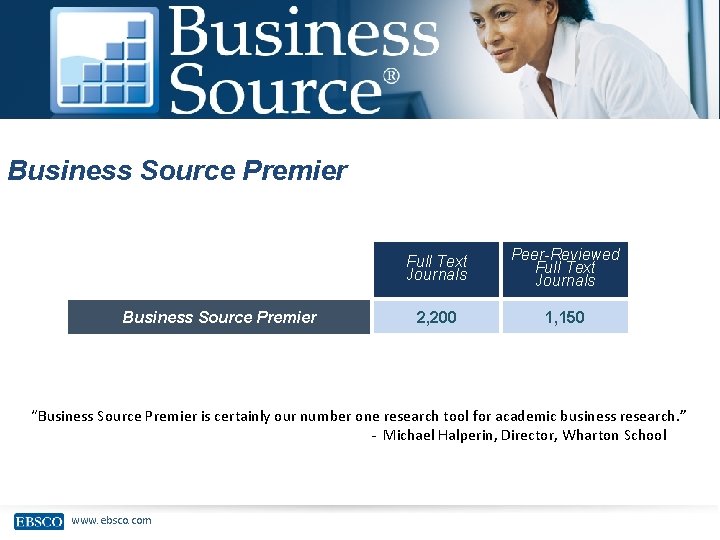 Business Source Premier Full Text Journals Peer-Reviewed Full Text Journals 2, 200 1, 150