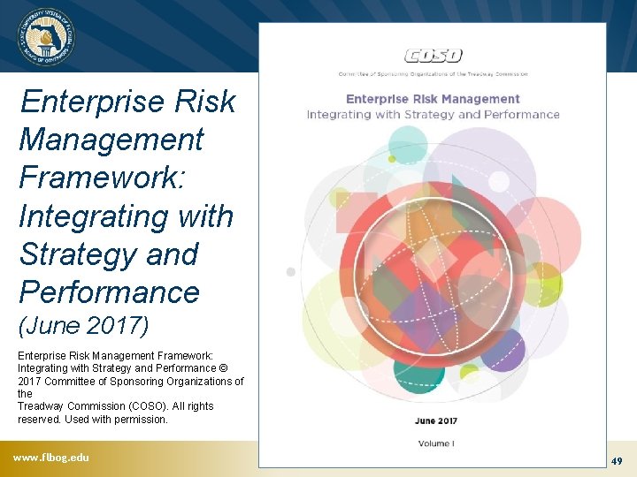 Enterprise Risk Management Framework: Integrating with Strategy and Performance (June 2017) Enterprise Risk Management