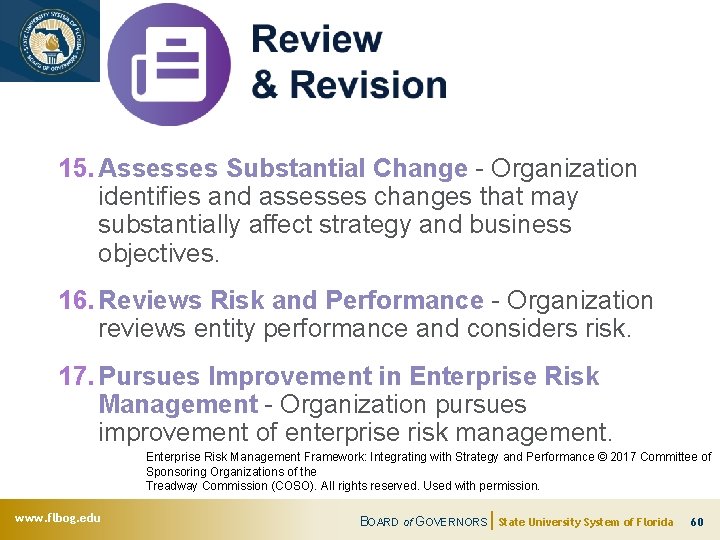 15. Assesses Substantial Change - Organization identifies and assesses changes that may substantially affect