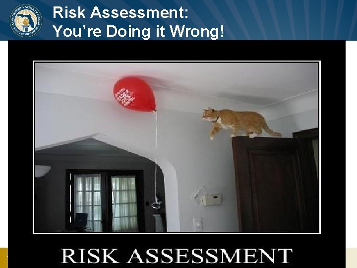 Risk Assessment: You’re Doing it Wrong! www. flbog. edu BOARD of GOVERNORS State University