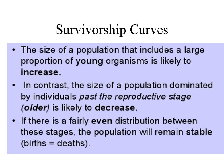 Survivorship Curves 