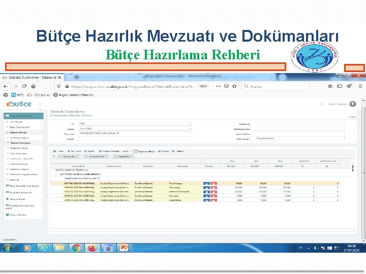 Bütçe Hazırlık Mevzuatı ve Dokümanları Bütçe Hazırlama Rehberi 