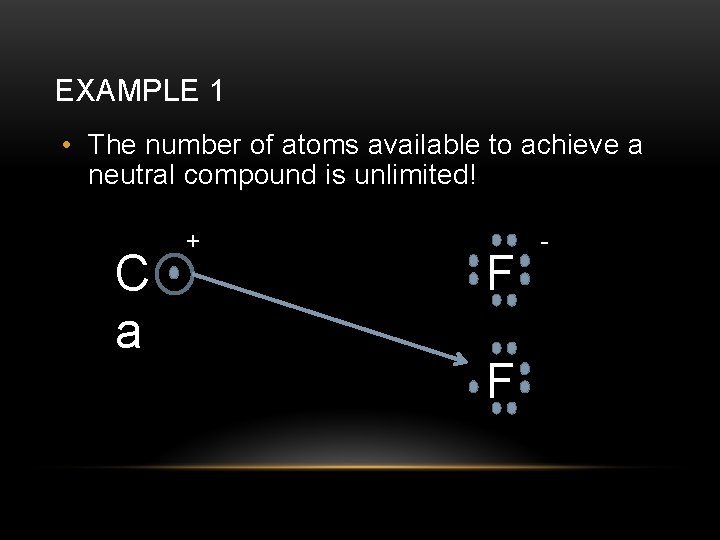 EXAMPLE 1 • The number of atoms available to achieve a neutral compound is