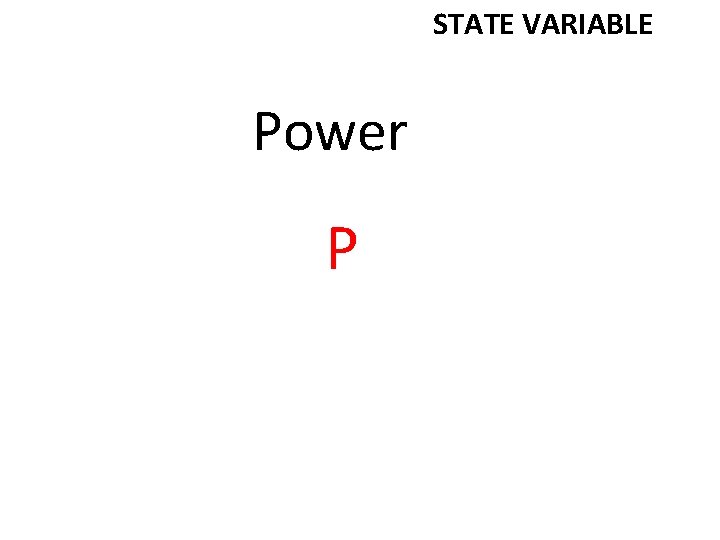 STATE VARIABLE Power P 