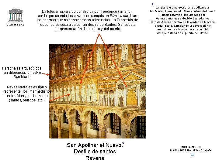 Claseshistoria La Iglesia había sido construida por Teodorico (arriano) por lo que cuando los