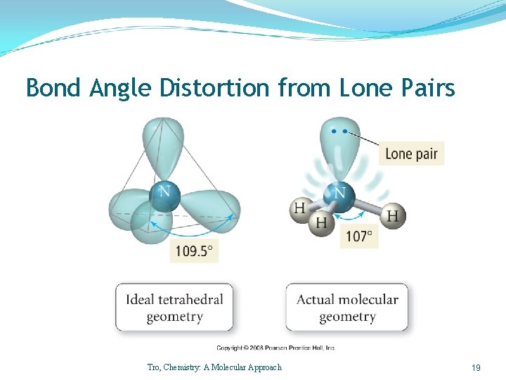 Bond Angle Distortion from Lone Pairs Tro, Chemistry: A Molecular Approach 19 