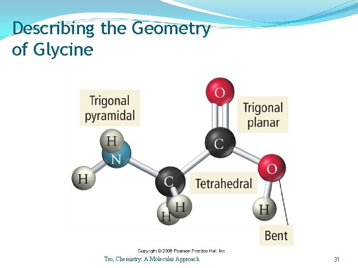 Describing the Geometry of Glycine Tro, Chemistry: A Molecular Approach 31 