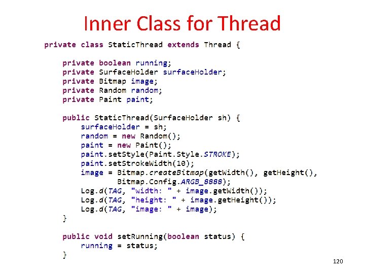 Inner Class for Thread 120 