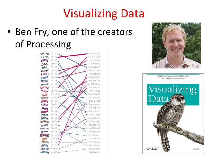 Visualizing Data • Ben Fry, one of the creators of Processing 16 