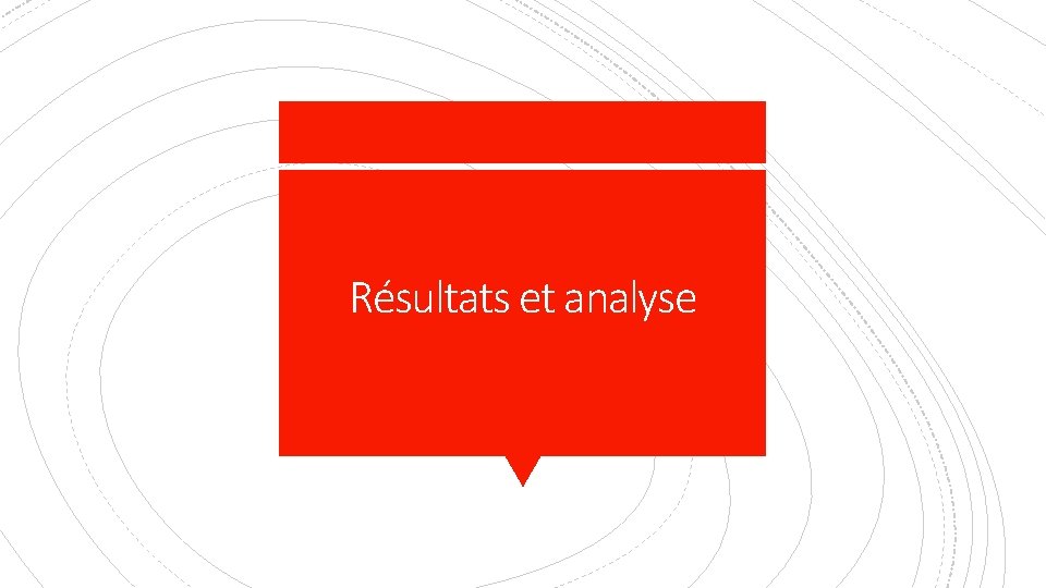 Résultats et analyse 