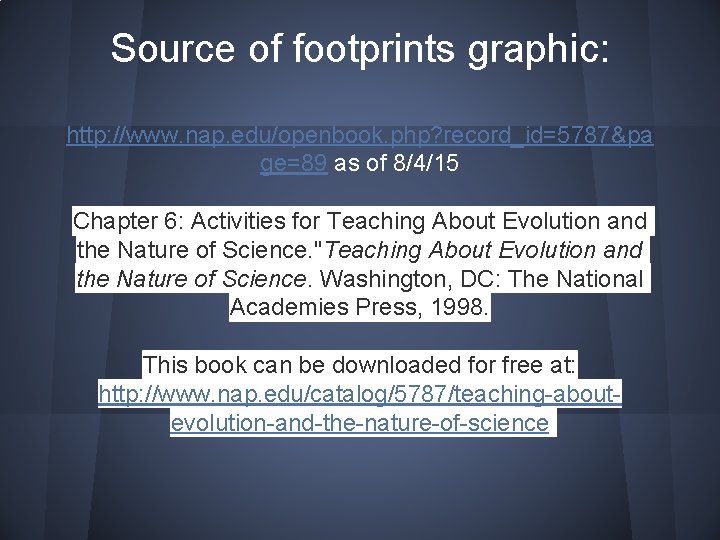 Source of footprints graphic: http: //www. nap. edu/openbook. php? record_id=5787&pa ge=89 as of 8/4/15