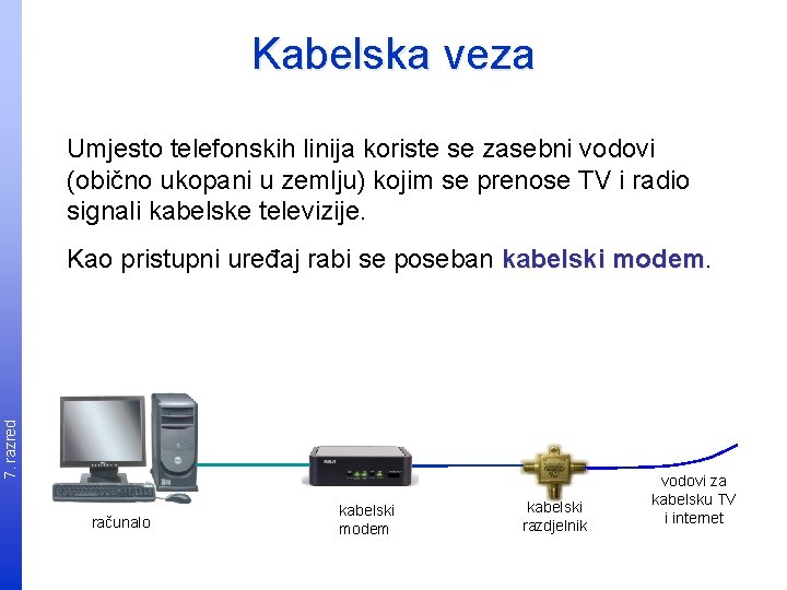 pauz a Kabelska veza Umjesto telefonskih linija koriste se zasebni vodovi (obično ukopani u