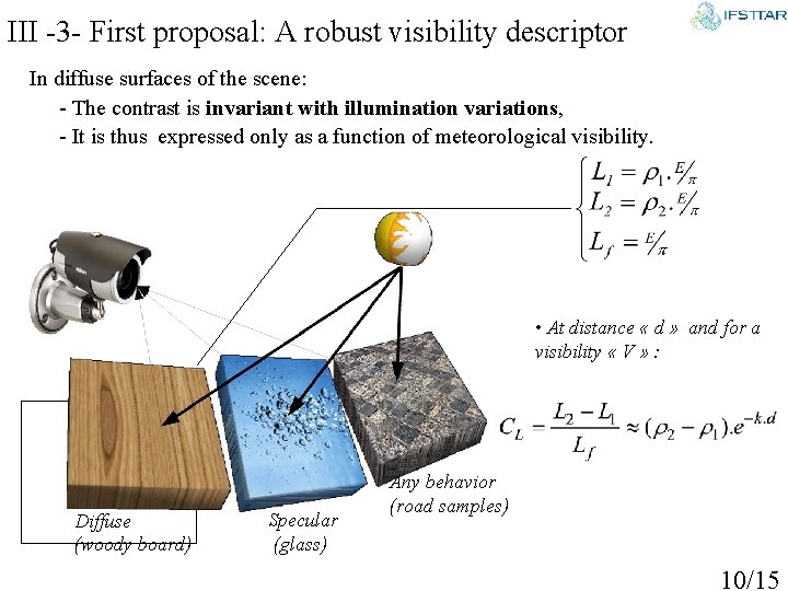 III -3 - First proposal: A robust visibility descriptor In diffuse surfaces of the