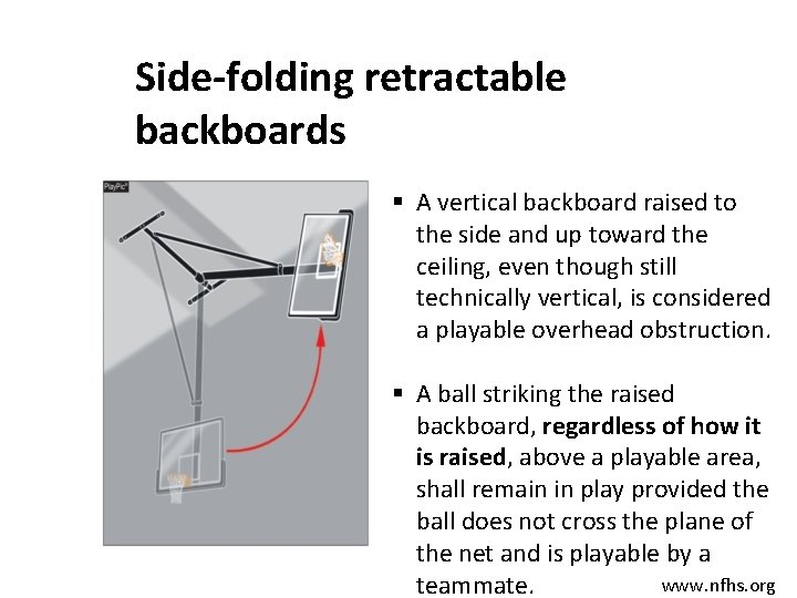 Side-folding retractable backboards § A vertical backboard raised to the side and up toward