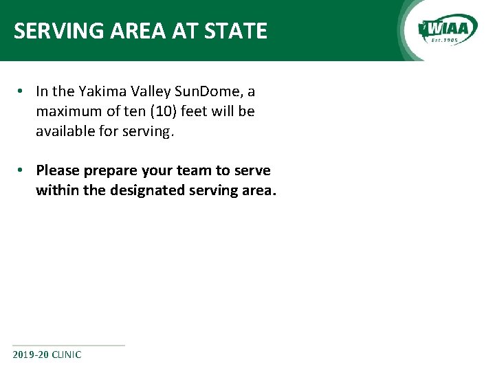 SERVING AREA AT STATE • In the Yakima Valley Sun. Dome, a maximum of