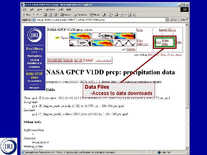 Data Files -Access to data downloads 