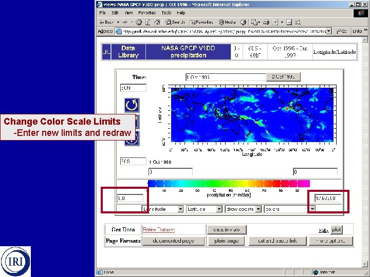 Change Color Scale Limits -Enter new limits and redraw 