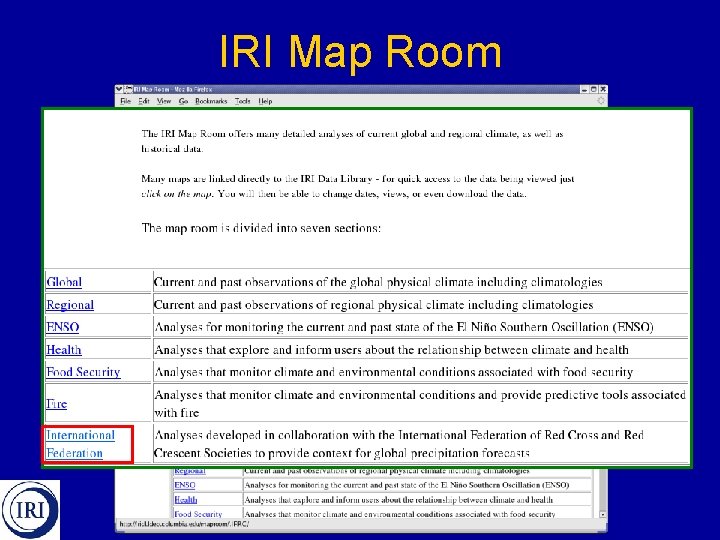 IRI Map Room 