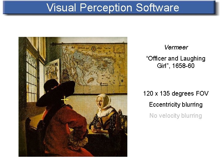 Visual Perception Software Vermeer “Officer and Laughing Girl”, 1658 -60 120 x 135 degrees