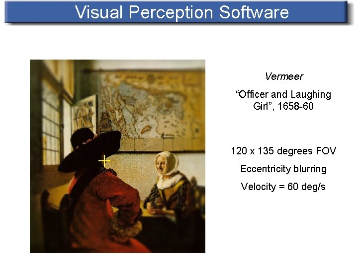 Visual Perception Software Vermeer “Officer and Laughing Girl”, 1658 -60 120 x 135 degrees