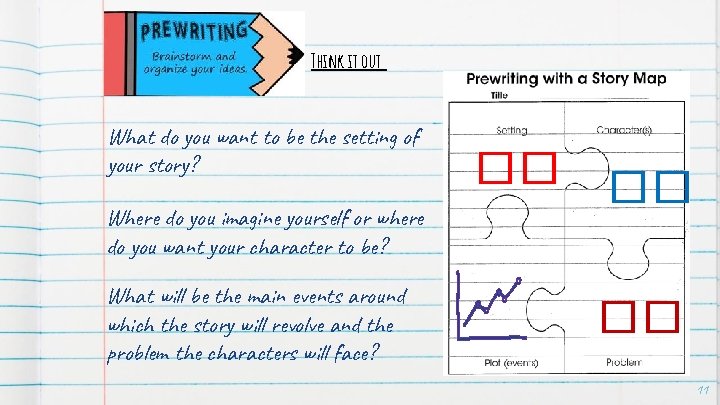 Think it out What do you want to be the setting of your story? Think it out What do you want to be the setting of your story?