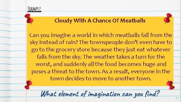 Example Cloudy With A Chance Of Meatballs Can you imagine a world in which