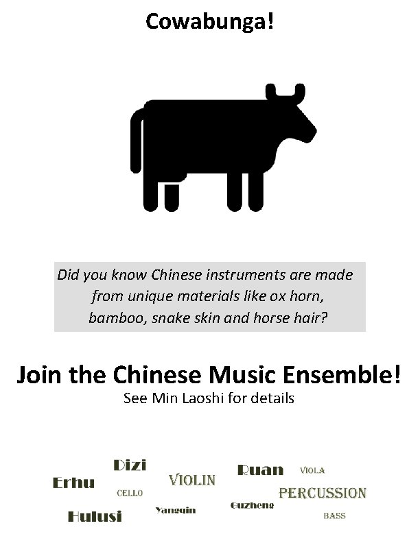 Cowabunga! Did you know Chinese instruments are made from unique materials like ox horn,