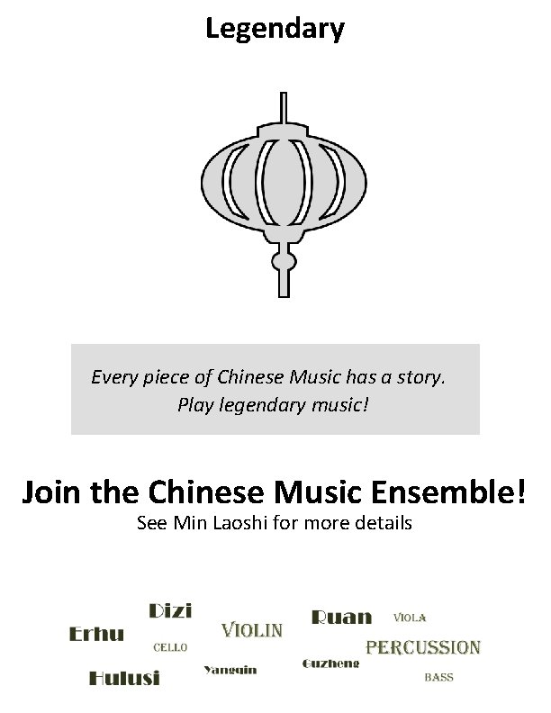 Legendary Every piece of Chinese Music has a story. Play legendary music! Join the