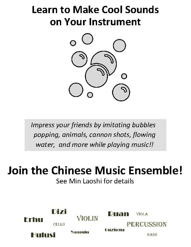 Learn to Make Cool Sounds on Your Instrument Impress your friends by imitating bubbles