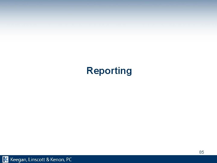 Reporting 85 