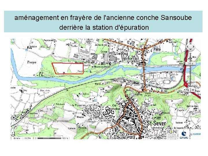 aménagement en frayère de l'ancienne conche Sansoube derrière la station d'épuration 