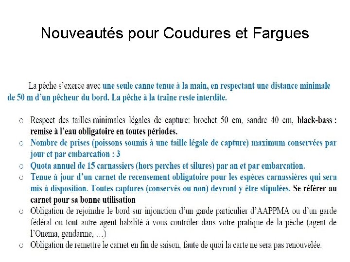 Nouveautés pour Coudures et Fargues 