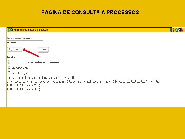 PÁGINA DE CONSULTA A PROCESSOS 