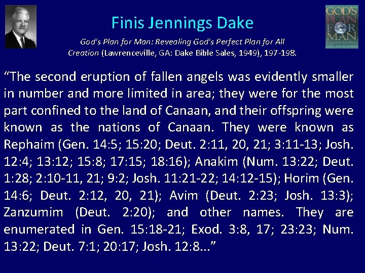 Finis Jennings Dake God's Plan for Man: Revealing God's Perfect Plan for All Creation