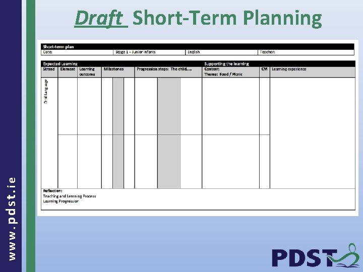 www. pdst. ie Draft Short-Term Planning 