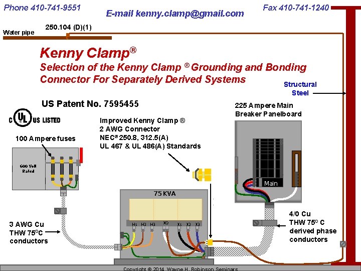 Phone 410 -741 -9551 Water pipe E-mail kenny. clamp@gmail. com Fax 410 -741 -1240
