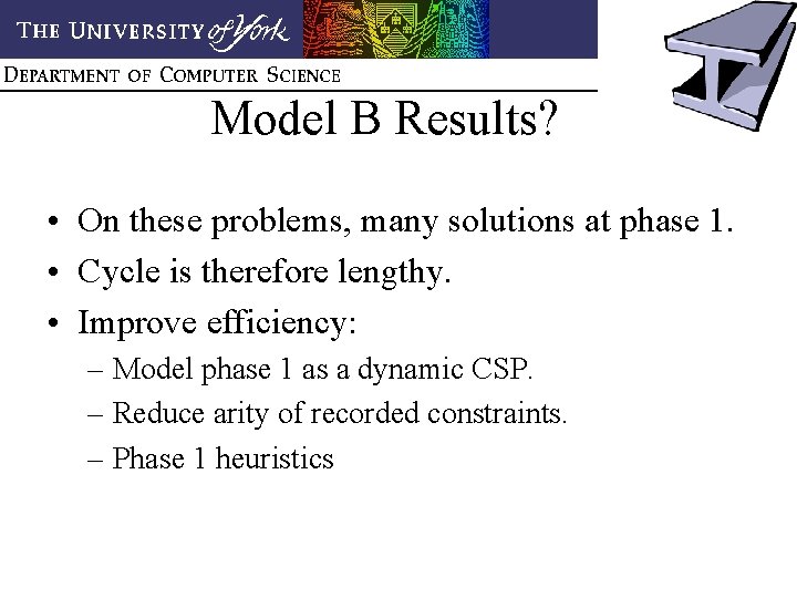 Model B Results? • On these problems, many solutions at phase 1. • Cycle