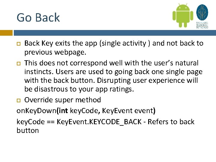Go Back Key exits the app (single activity ) and not back to previous