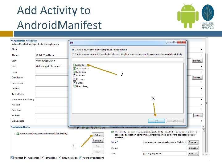 Add Activity to Android. Manifest 2 3 1 