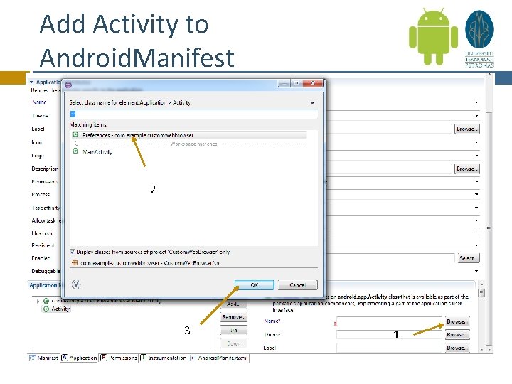 Add Activity to Android. Manifest 2 3 1 
