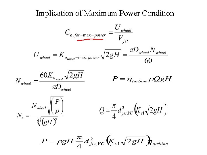 Implication of Maximum Power Condition 