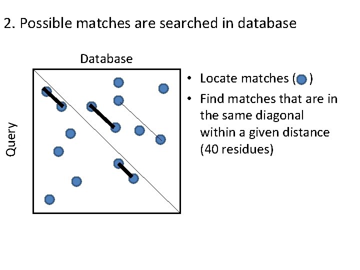 2. Possible matches are searched in database Query Database • Locate matches ( )