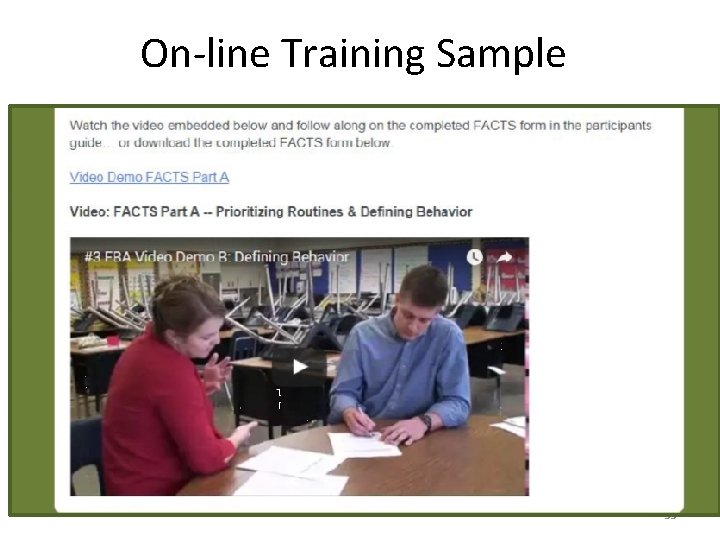 On-line Training Sample 33 