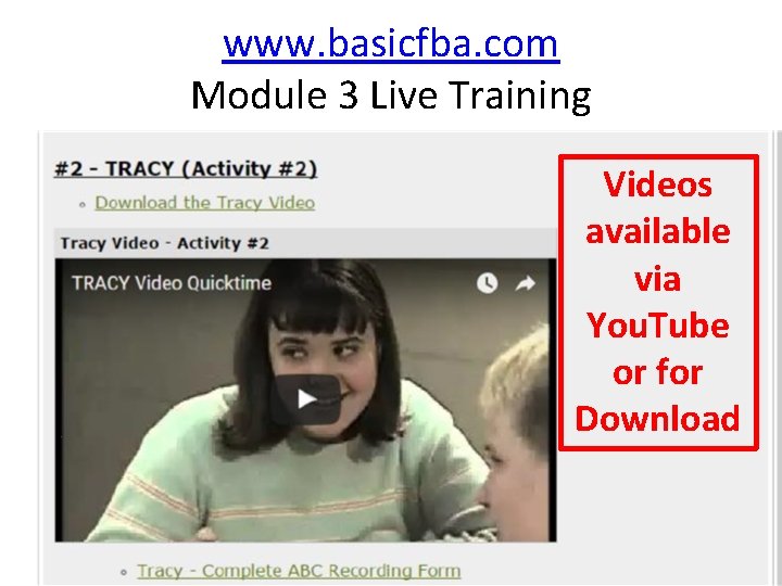 www. basicfba. com Module 3 Live Training Videos available via You. Tube or for