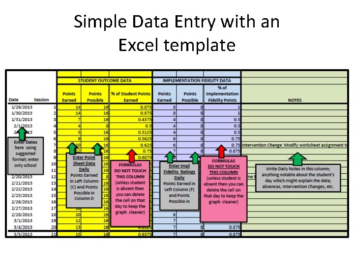 Simple Data Entry with an Excel template 