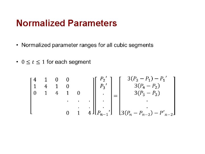 Normalized Parameters • 