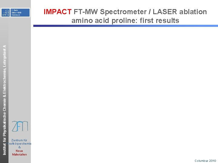 Institut für Physikalische Chemie & Elektrochemie, Lehrgebiet A IMPACT FT-MW Spectrometer / LASER ablation