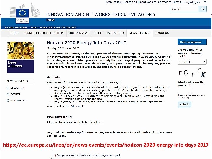 https: //ec. europa. eu/inea/en/news-events/horizon-2020 -energy-info-days-2017 