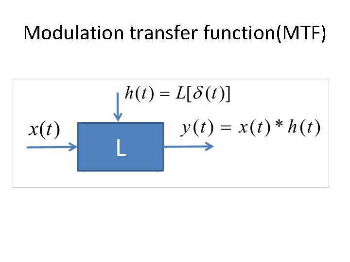 Modulation transfer function(MTF) 